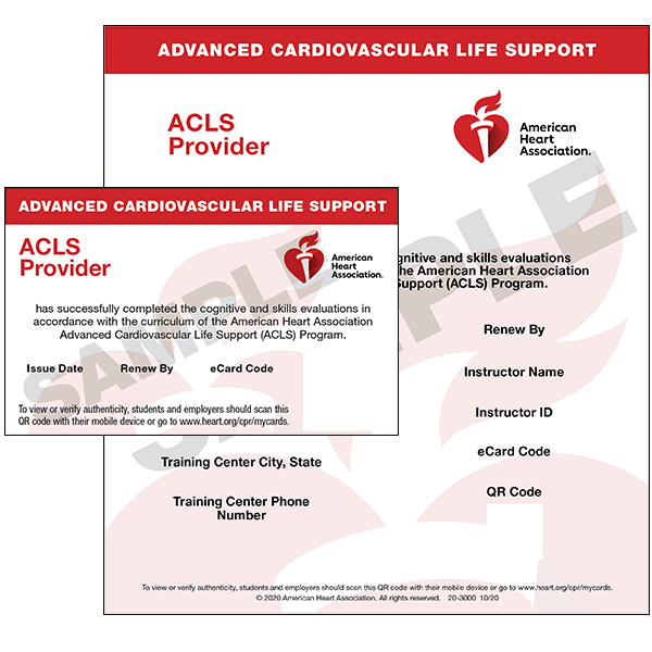 ACLS certification session materials