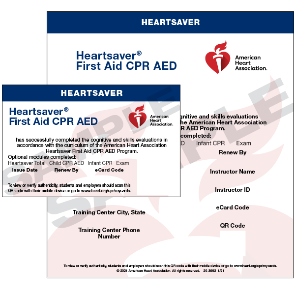 Heartsaver First Aid CPR AED training materials